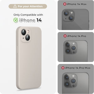 GOODVISH iPhone 14 Liquid Silicone Case, with 2 Pack Screen Protector, Shookproof, Anti-Scratch [360° Fulltection]