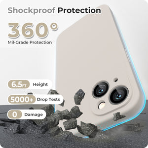GOODVISH iPhone 14 Plus(6.7") Liquid Silicone Case, with 2 Pack Screen Protector, Shookproof [360° Full Protection]