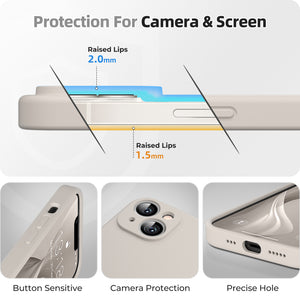 GOODVISH iPhone 14 Liquid Silicone Case, with 2 Pack Screen Protector, Shookproof, Anti-Scratch [360° Fulltection]