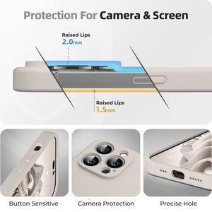 GOODVISH iPhone 14 Pro (6.1") Liquid Silicone Case, with 2 Pack Screen Protector, Shookproof, Anti-Scratch [360° Full Protection]