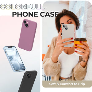 GOODVISH iPhone 14 Plus(6.7") Liquid Silicone Case, with 2 Pack Screen Protector, Shookproof [360° Full Protection]